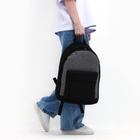 School backpack on lightning, 1 external pocket, gray/black color-6