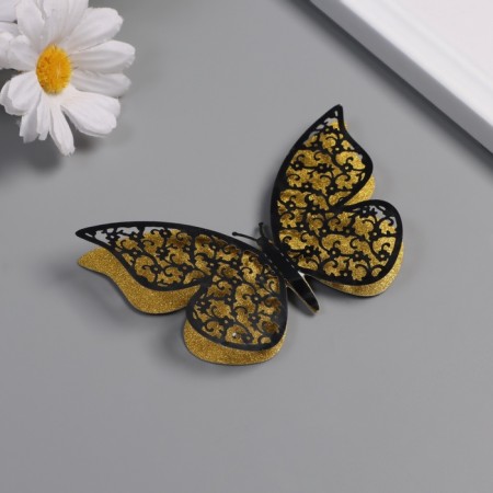 Stick paper, plastic "Flower butterflies Gold" Sweeter set 12 pcs 12 cm, 10 cm 8 cm-1