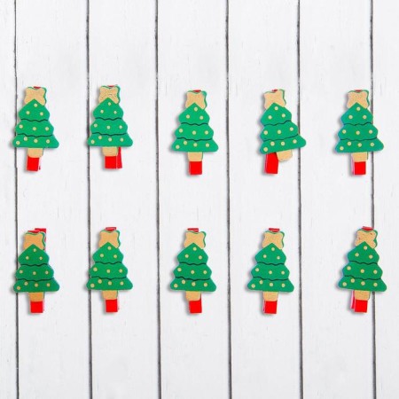 The clothing-decor New Year's "Christmas tree" with sparkles, a set of 10 pcs.