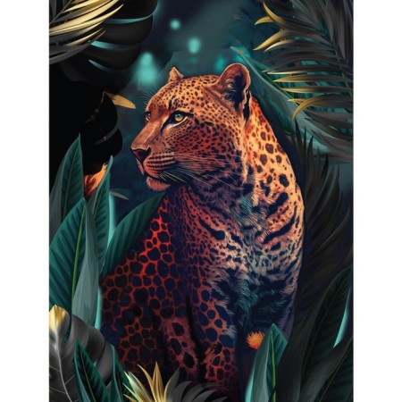 Picture on numbers with a subframe and garland "Leopard", 30 x 40 cm-1