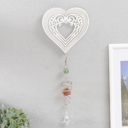 Chickenpile bell Metal 3D "openwork heart" with bead 13.5x13.5x31 cm