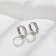 Cooping earrings Xuping Mini, D = 1.3 cm, white color in silver