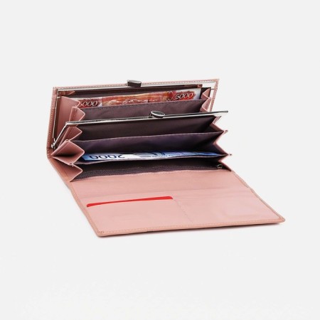 Women's wallet on magnets, pink color-2
