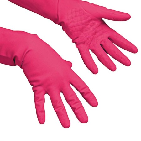 VILEDA gloves for professional cleaning, multi -purpose, size l, red color