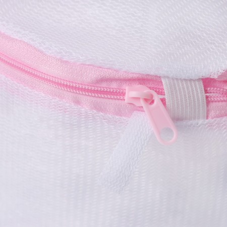 A bag for washing linen with a dilate disk, 15 × 15 × 19 cm, small mesh, white color-4