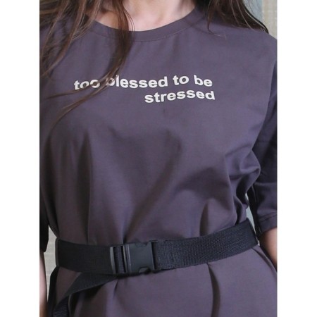 Women's dress too Blessed to be Stressed, size 54, brown color-3