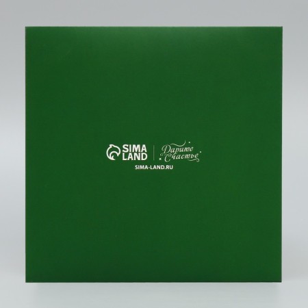 A folding box for a small cake "Happy New Year", balls, 15 x 15 x 18 cm, New Year-5