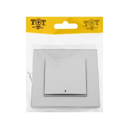 TOT GLOSSY GLASS, 10 A, 1 key, with backlight, hidden, glass, silver-5