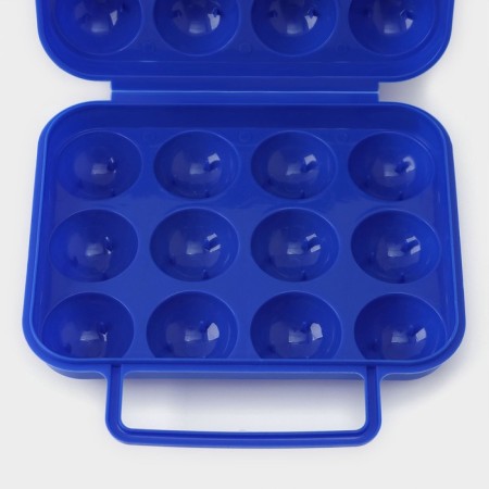 Container for storing eggs with a handle, 20 × 7 cm, 12 cells, color mix-6