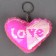 Soft toy "heart" with sequins, on a key fob, 10 cm, color fuchsia