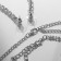 Set 4 objects: earrings, necklaces, bracelet, ovala ovals ring, white color in silver