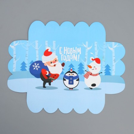 Gift box with PVC “Happy New Year!”, Snowman, 20 x 30 x 8 cm, New Year-6