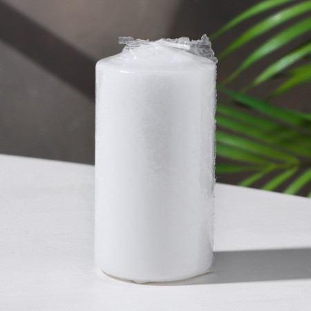 Candle "Classic", column, varnish, white-1