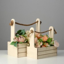 A set of wooden pots 2 in 1 (25.5 × 15 × 30; 20 × 12 × 23) 