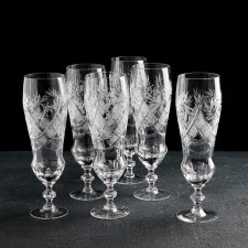 A set of crystal glasses for beer 