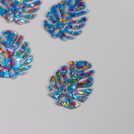 Decor for the work of acrylic bilateral "Brilliant tropical leaf" 3.9x3x0.2 cm-1
