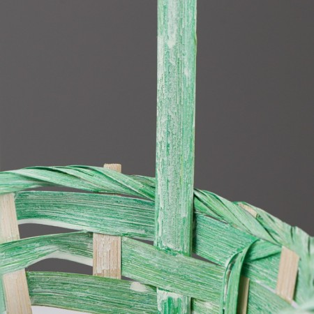 Wicker basket 13x9.5/28 cm, green, bamboo-1