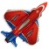 Foil ball 12 "Fighter" for a stick, the color is red
