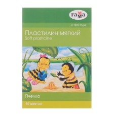Plasticine soft (wax) 16 colors of 196 g of 