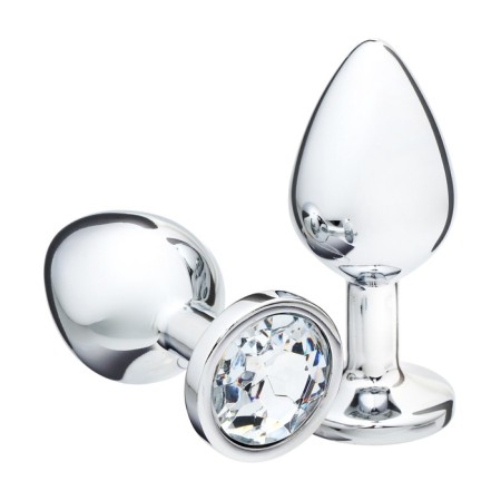 Anal traffic jam-hoods, silver, transparent crystal, d = 34 mm