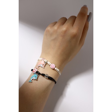 Bracelets "Demetrons" dolphins with emoticons, colored-1