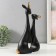 Polystone souvenir "Black bunnies with golden tails" set 2 pcs 7x9x24.5 8.5x11x32 cm