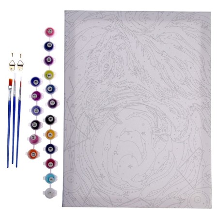 Picture on numbers on canvas with a subframe "Space Tiger", 30x40 cm-4