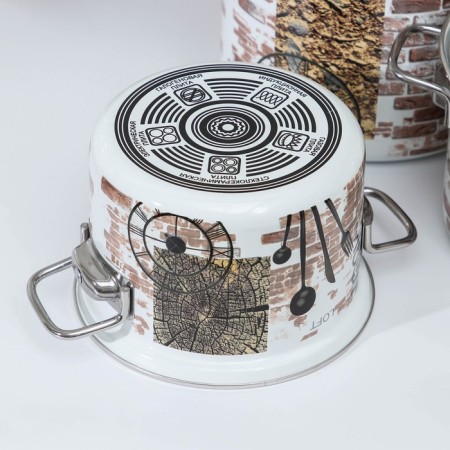 Set of pan “Loft-5-1-Elit”, 3 subjects: 2.4 l, 3.4 l, 5 l, glass covers, induction-2