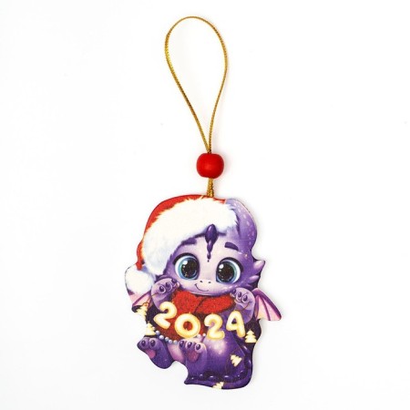 New Year's Wooden Suspension "New Year! Dragon in a hat "-1