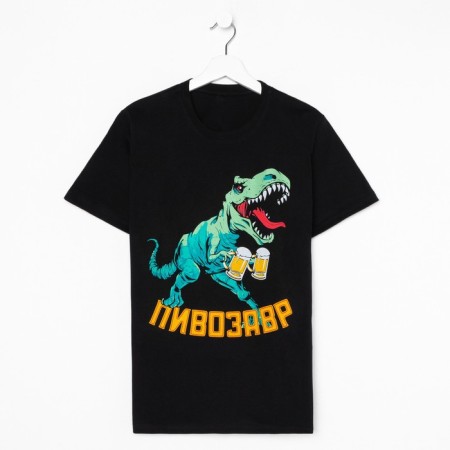 Male T -shirt "Pivozaur" p. 48, black-5