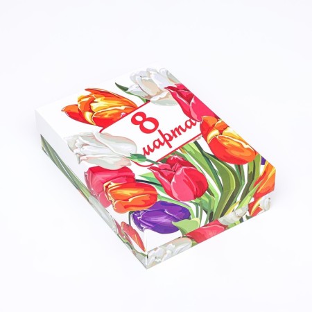 Gift box team "Bouquet of tulips" 21 x 15 x 5.7-2