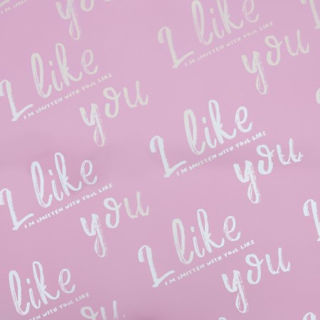 Flower film matte, "I like you", 57x57cm, pink, 65 μm-2