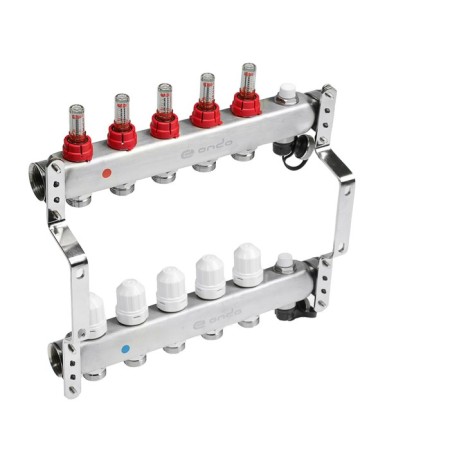 Collector Group ONDO, 1 "X3/4", 5 outputs, with consumables, stainless steel-1
