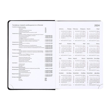 Dated diary 2025, Devente. Flag, A5 168 sheets, Devente. Duo, a hard cover to leatherette with foam rubber, silkography, perforation, liesse, block 70 g/m2-6