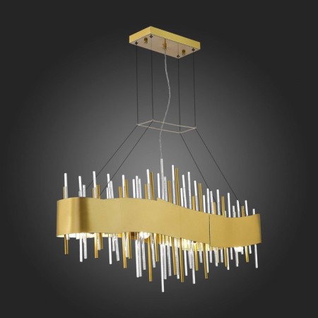 Suspended chandelier ST LUCE. SL1633.213.08. Olvera. 8x40 watts, E14, 100x15x42 cm, matte gold color-2
