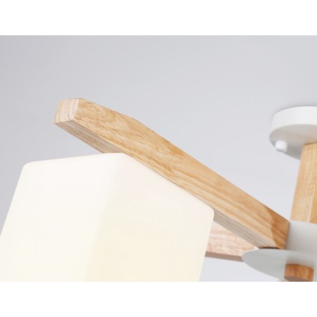 Suspended chandelier Ambrella TR83118/5 WH/LW, E27, 5x40W D700x325 mm, white, light wood-1