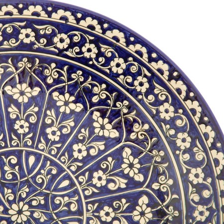 Lryagan Round Rishtan Ceramics, 41cm, Kara Kalam, Mix-6