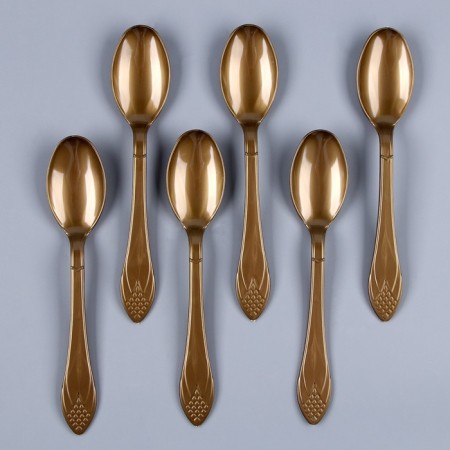 Tablespoons plastic, in a set 6 pcs., Color gold-1