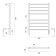 Domoterm electric heated towel rail "Quadro" P8, 500x800 mm, right, chrome