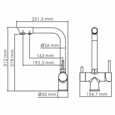 Kitchen mixer Wasserkraft A8317, double -leaf, with access to drinking, chrome-8