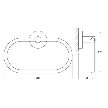 Oval towel holder, chrome, artwelle-1