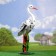 Garden figure "Stork on the bed" 27x42x83cm