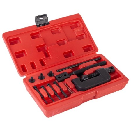 Set of tools for prying, riveting chain jt