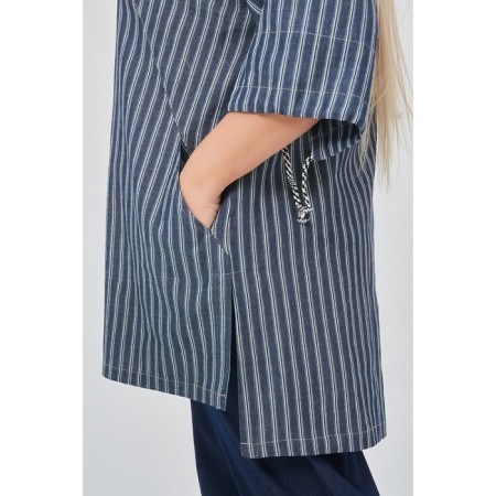 Women's tunic, size 64, dark blue color-5