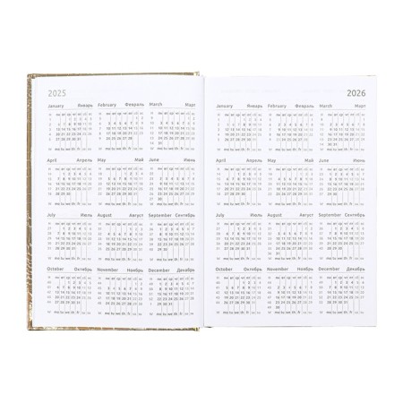 Dated diary 2025, A5 168 sheets, Attomex. Arkona, solid cover, boumvinyl with foam, liesse, block 70, gold-8