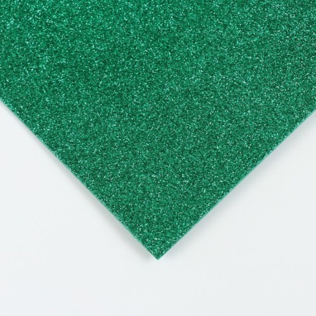 Foamiran glitter 2 mm, 50x50 cm, green-1