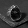 Ring "Right" Skull is openwork, red color in black silver, 21 size
