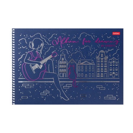 Album for drawing A4, 40 sheets on the crest "Dream ON", cover coated cardboard, matte lamination, 3D foil, block 100 g/m2, mix-6