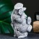 Figure "Bear in a cap with a balalaika" Gray, 14cm