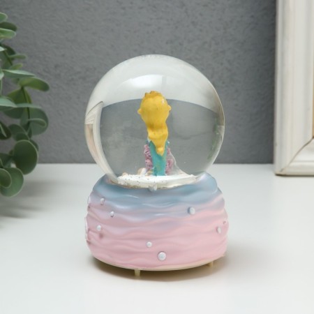 Souvenir Polystone Water Ballion Music, Light "Mermaid and Fish" MIX 8x8x12 cm-4